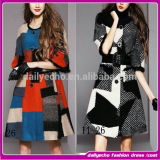 Famous Brand Quality Autumn/Winter Half Sleeve Patchwork Jackets/Overcoats for Women (C-3521)