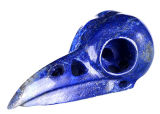 Natural Lapis Lazuli Carved Bird/Raven Skull Pendant Carving #9j33, Crystal Healing