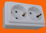 IP20 Europe Surface Mounted Double Wall Power Socket (S3210)