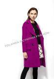 100% Wool Fashion Women's Double Breasted Coat /Women's Winter Clothing/Outer Wear (SJ006)