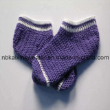 Baby's Purple Crochet Sock Slippers (KX-B81)