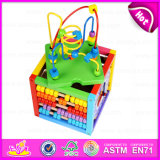 2015 Educational Toy Wooden Beads Maze Cube, Wooden Educational Toy, Multifunction Wire Bead Maze Wooden Educational Toys W12D025