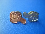 Thumb Plated Metal Badge, Irregular Shape Pin (GZHY-CY-028)