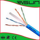 23AWG Solid Bare Copper UTP CAT6 LAN Cable with Blue PVC Jacket for Communication