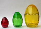 Egg Shaped Glass Candle Holder, Candle Jar