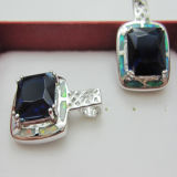 Gemstone Jewellery Blue Fire Opal Pendants (PSB2055B)