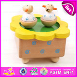 2015 New Custom Made Wooden Music Box, Popular Mini Music Box Wholesale, Promotional Gift Wooden Toy Music Box Toy W07b003