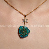 Jewelry-24k Gold Rose Necklace