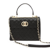 2015 Big Stylish Fashion Black Lattice Leather Women Bag (MBNO037016)