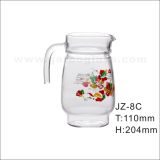 Glass Pitcher with Flower Decal (JZ-8C)