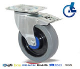 Swivel Rubber Casters with Brake, with Top Plate Fitting