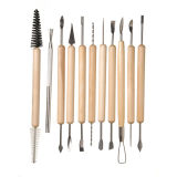 Clay Tool Set, Wooden 11 Pieces