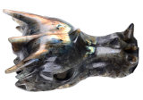 Natural Labradorite Carved Dragon Skull Carving #9o87, Crystal Healing