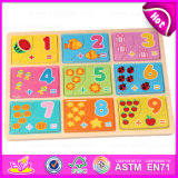 2015 Educational Toy Kids Wooden Math Puzzles, Children Game Wooden Number Puzzles, High Quality Wooden Math Puzzle Toy W14c234