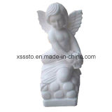 Crafted White Marble Natural Stone Sculpture