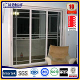 European Style White Color Aluminium PVC Sliding Window with Grills