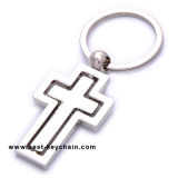 Wholesale Plain Metal Religion Cross Christian Spinning Key Ring (BK11226)
