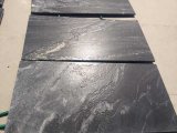 Nero Fantasy, Black Granite with White Veins Cut to Size with Leather Surface
