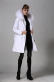 White Overcoat Faux Fur Liner Snowy Overcoat