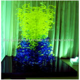 Green and Blue Blown Glass Sculpture for Hotel Decoration