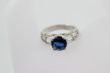 Blue Crystal Diamond Copper Jewelry Ring (NJB_0095)