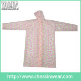 Promotional Cute Design Pink PVC Raincoat for Young Girls