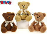Plush Bear Toy in 3 Color with Gold Ribbon as Nice Gift for Baby Kids
