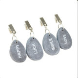 Set of Four Clip on Grey Pebble Table Cloth Weights Outdoor Garden Accessory/Stone Table Cloth Weights