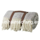 100%Virgin Wool Travel Picnic Blanket/Wool Travel Throw