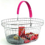 Plastic Handle Basket, with Plastic Tray Apply to Supermarket Shopping