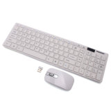 2.4G White Wireless Metal PC Keyboard +Mouse for Desktop PC Laptop