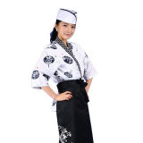 Japanese Style Chef Uniform with Embroidery Korean Restaurant Waiter Work Clothes