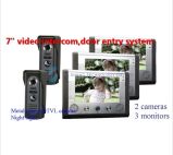 7 Inch Video Door Phone Intercom, One Monitor with Two Camera Station