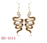 Rh-4514 Fashion Accessories Rhinestone Alloy Winding Earrings