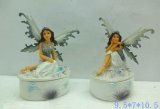 Resin Fairy Sculpture Statues Jewllery Box for Home Decoration