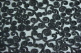 Black Rosette Embroidered Tulle Fabric