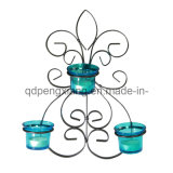 Iron Candle Holder with Colorful Glasses
