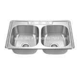 Lavatory Double-Bowl Moduled Sink (AS8656M)
