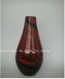 Deep Red Decoration Craft Glass Vase