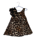 Leopard Printed Girl Flower Dress (KD-001)