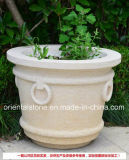 Beige Marble Stone Garden Outdoor Decoration Sculpture Flower Pot