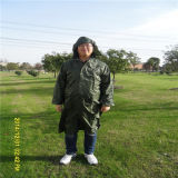 Full Length Polyester Non-Disposable Raincoat with Hood