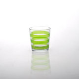 Colorful Stripe V Glass Candle Holders