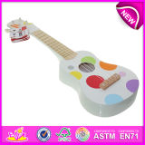 Christmas Musical Toys Cheap Mini Electric Guitar for Kids, Cartoon Wooden Guitar Toy for Children, Baby Wooden Toy Guitar W07h031