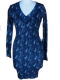 Lady Crew Neck Knitted Dress / Sweater / Garment with Lurex (ML103)