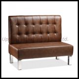 Commerical Restaurant Brown Leather Sofa Booth Seating (SP-KS166)