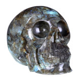 Labradorite Carved Stone Home Decoration Human Skull (0V32)