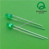 3mm Green Color Round LED (with flange)
