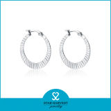 100% Handmade Fine Silver Earring Jewellery with CZ (E-0060)