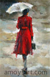 Red Lady Figure Oil Paintings